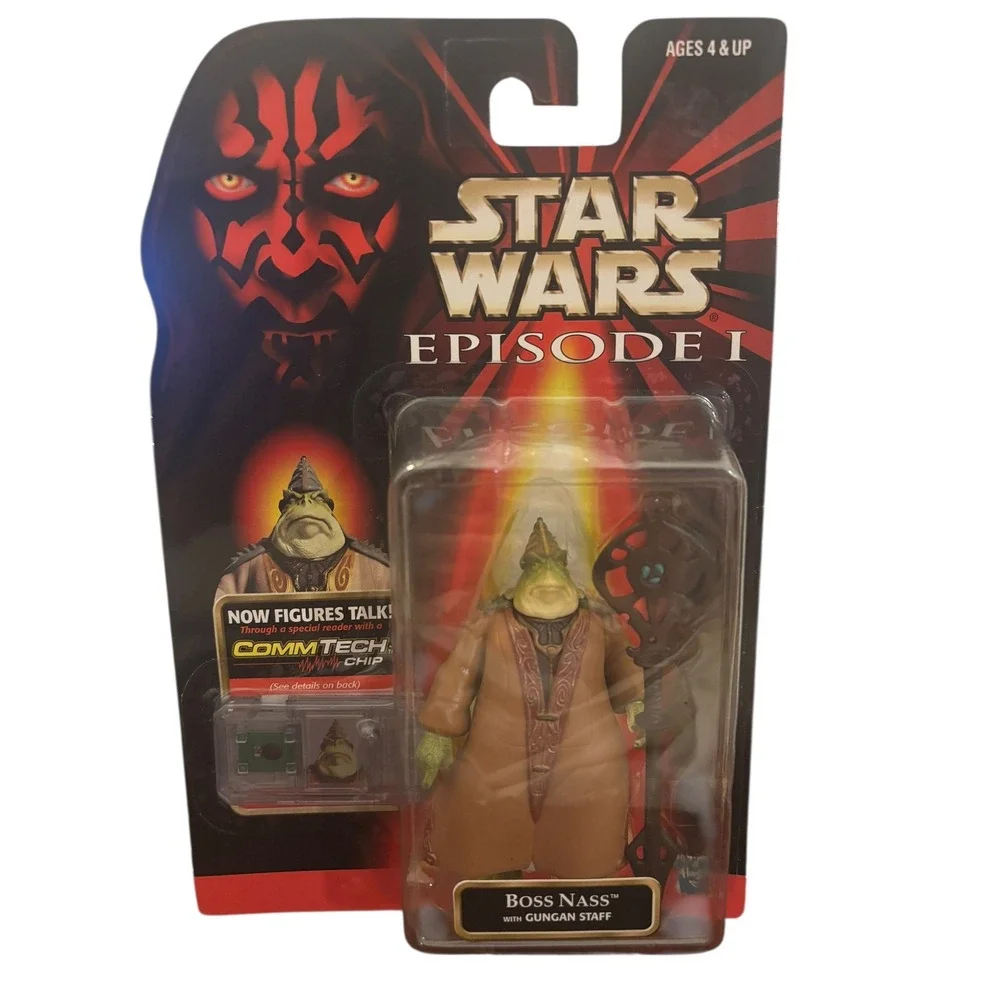Star Wars Episode I‎ Boss Nass with Gungan Staff Action Figure CommTech Chip New